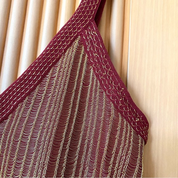 Zara gold metallic thread knit midi dress - Picture 9 of 14